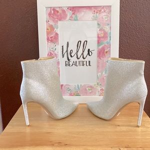 Silver Nine West sparkly ankle boots